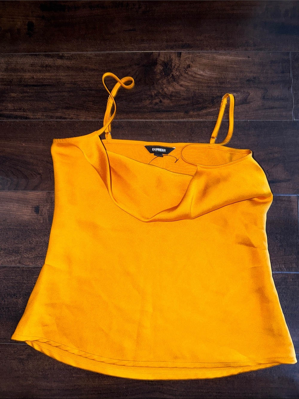 Express Women's Bright Yellow Cowl Neck Camisole